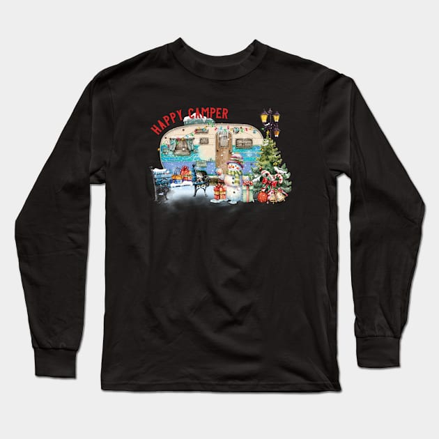 Happy Camper Long Sleeve T-Shirt by AdultSh*t